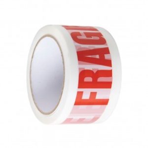 White Fragile Carton Tape<P>1 Roll - 48mm x 66m
